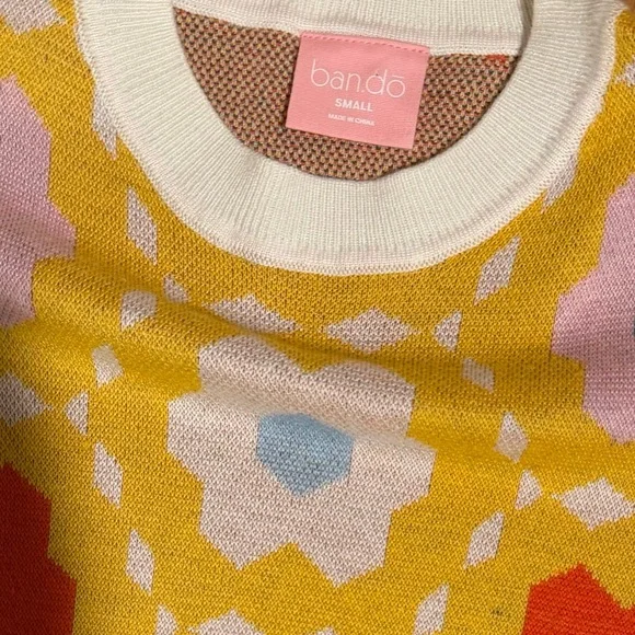 NWT Ban.do Floral Quilted Balloon Sleeve Sweater Size S - Picture 4 of 14